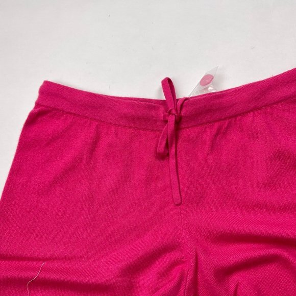 Bloomingdales Silk Cashmere Knit Pant Women L NWOT Elastic Waist Drawstring Pink - Picture 9 of 12